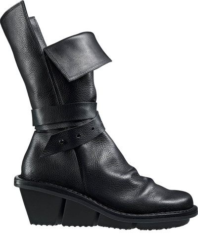 trippen black leather boot shoe